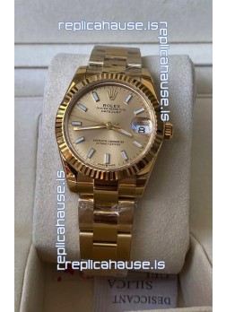 Rolex Datejust 278278 31MM Swiss Replica in 904L Steel Yellow Gold Casing in Stick Markers 1:1 Mirror Quality 