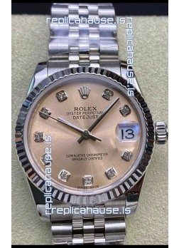 Rolex Datejust 31MM Swiss 1:1 Mirror Replica in 904L Steel - Champange Dial