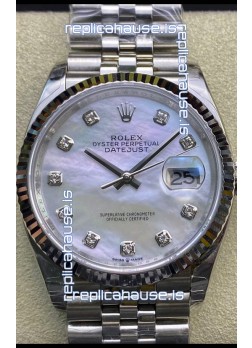 Rolex Datejust 178384 31MM Swiss 1:1 Mirror Replica in 904L Steel - White Pearl Dial 