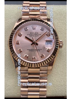 Rolex Datejust 31MM Swiss Watch in 904L Steel Rose Gold Dial 1:1 Mirror Replica