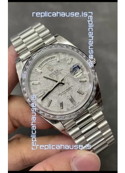 Rolex Day Date Presidential Stainless Steel Meteorite Dial Watch 40MM - 1:1 Mirror Quality