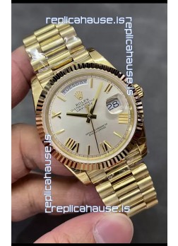 Rolex Day Date Presidential 18K Rose Gold Watch 40MM - Steel Dial 1:1 Mirror Quality