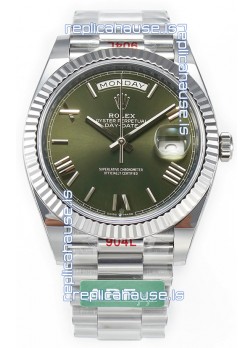 Rolex Day Date Presidential Stainless Steel Green Dial Watch 40MM - 1:1 Mirror Quality