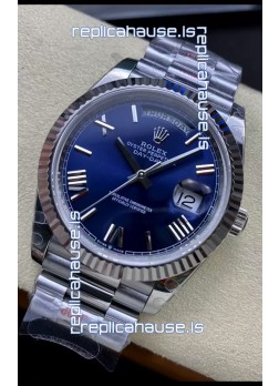 Rolex Day Date Presidential Stainless Steel Navy Blue Dial Watch 40MM - 1:1 Mirror Quality