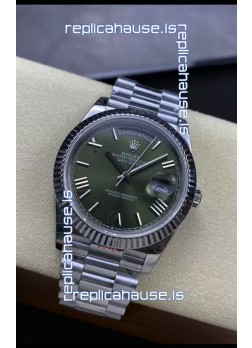 Rolex Day Date Presidential Stainless Steel Green Dial Watch 40MM - 1:1 Mirror Quality