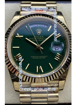 Rolex Day Date Presidential 18K Rose Gold Watch 40MM - Olive Green Dial 1:1 Mirror Quality