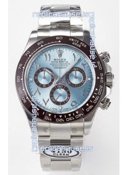 Rolex Daytona Super Clone ICE Blue Dial Diamonds Bezel Cal.4130 Movement - 904L Steel Watch