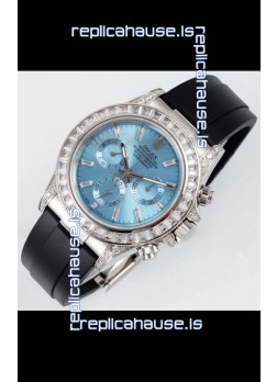 Rolex Daytona Super Clone ICE Blue Dial Stainless Steel 1:1 Mirror Cal.4131 Movement Replica Watch