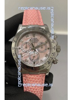 Rolex Daytona Super Clone Pink Pearl Dial Stainless Steel 1:1 Mirror Cal.4131 Movement Replica Watch