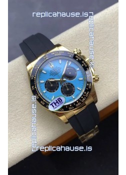 Rolex Daytona Super Clone 126518LN Yellow Gold Turquoise Dial Original Cal.4131 Movement