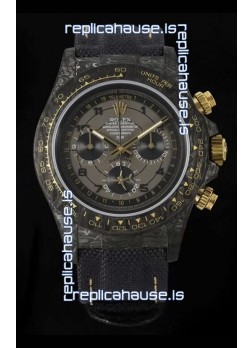 Rolex Daytona Super Clone Watch in Grey Dial Grey Carbon Casing 1:1 Mirror Replica
