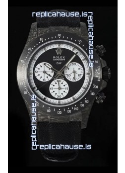 Rolex Daytona Super Clone DiW Paul Newman Carbon Edition Watch - Forged Carbon Casing Black Strap 1:1 Mirror Replica