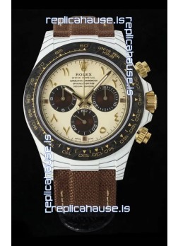 Rolex Daytona Super Clone DiW Desert Eagle Arabic Edition Watch - White Cabon Casing 1:1 Mirror Replica