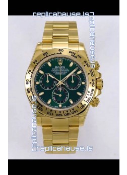 Rolex Daytona John Mayer Super Clone 116508 Yellow Gold Green Dial Cal.4130 Movement Swiss Replica