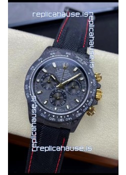 Rolex Daytona DiW Black & Gold Carbon Edition Watch - Forged Cabon Casing 1:1 Mirror Replica