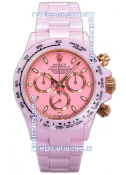 Rolex Daytona Pink Ceramic Strap Watch in Cal.4130 Movement Mirror Replica