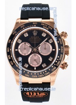 Rolex Cosmograph Daytona M126515 Rose Gold Black Diamonds Dial Original Cal.4131 Movement Watch 