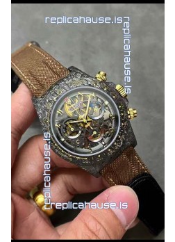 Rolex Cosmograph Daytona "La Montoya" Skeleton Edition Carbon Fiber Watch - Cal.4130 Movement 