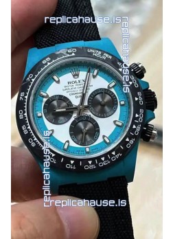 Rolex Cosmograph Daytona DiW CELESTE INVERT Edition Carbon Fiber Watch - Cal.4130 Movement 
