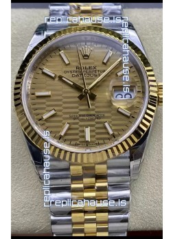 Rolex Datejust Cal.3235 Movement 1:1 Mirror Replica 904L Steel 36MM - Gold Fluted Motif Dial