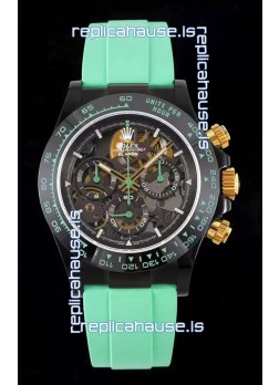 Rolex Daytona Blaken Green 1:1 Swiss Mirror Replica Skeleton Dial Cal.4130 Movement