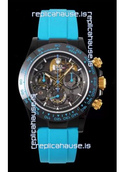 Rolex Daytona Blaken Blue 1:1 Swiss Mirror Replica Skeleton Dial Cal.4130 Movement