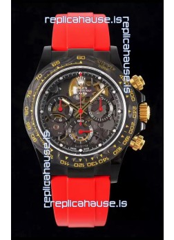 Rolex Daytona Blaken Red 1:1 Swiss Mirror Replica Skeleton Dial Cal.4130 Movement