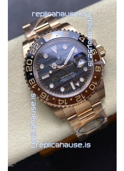 Rolex GMT Masters II Super Clone 126715CHNR Rose Gold Tiger Iron Dial Swiss Replica Watch
