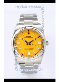 Rolex Oyster Perpetual REF#126000 36MM Swiss Movement Swiss Replica Yellow Dial 904L Steel 1:1 Mirror Replica Watch