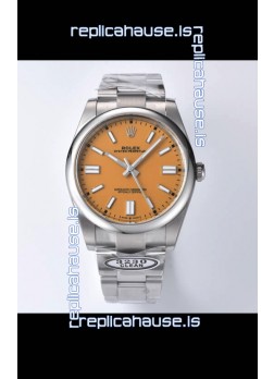 Rolex Oyster Perpetual REF#124300 41MM Cal.3230 Movement Swiss Replica Dark Yellow Dial 904L Steel 1:1 Mirror Replica Watch