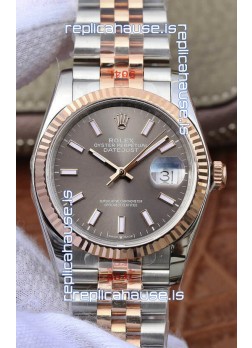 Rolex Datejust 36MM ETA-3135 Movement Swiss Replica in 904L Two Tone Grey Dial