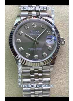 Rolex Datejust 31MM ETA-2671 Movement Swiss Replica in 904L Steel in Grey Dial