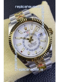 Rolex Sky-Dweller REF# M336933 White Dial Watch in Yellow Gold 904L Steel Case 1:1 Mirror Replica