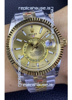 Rolex Sky-Dweller REF# M336933 Gold Dial Watch in Yellow Gold 904L Steel Case 1:1 Mirror Replica
