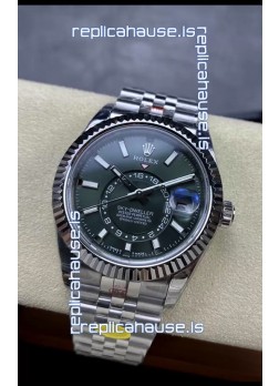 Rolex Sky-Dweller REF# 336934 Green Dial Watch in 904L Steel Case 1:1 Mirror Replica