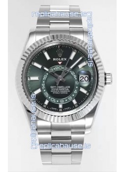 Rolex Sky-Dweller REF #m336934 Green Dial Watch in 904L Steel Case - Super Clone Watch