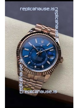 Rolex Sky-Dweller REF# 336935 Blue Dial Watch in Rose Gold 904L Steel Case 1:1 Mirror Replica