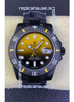 Rolex Submariner DiW Special Edition Watch in DLC Coating Carbon Bezel Yellow Dial 