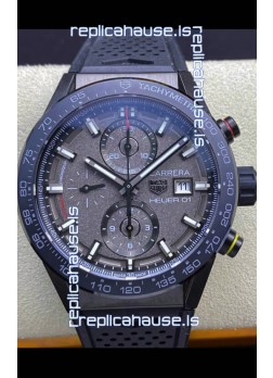 Tag Heuer Carrera Heuer 01 Swiss Replica Watch in Ceramic Casing - Grey Dial 