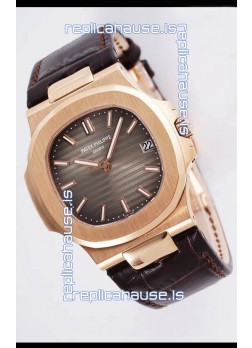 Patek Philippe Nautilus 5711/1R 1 1:1 Mirror Replica Watch in Brown Dial Rose Gold