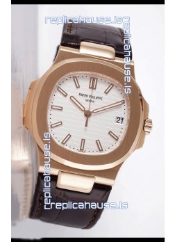 Patek Philippe Nautilus 5711/1R 1 1:1 Mirror Replica Watch in White Dial Rose Gold