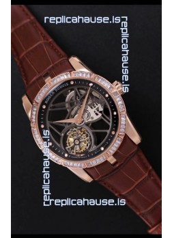 Roger Dubuis Excalibur Spider Flying Tourbillon Skeleton Rose Gold Titanium Casing 1:1 Mirror Swiss Watch