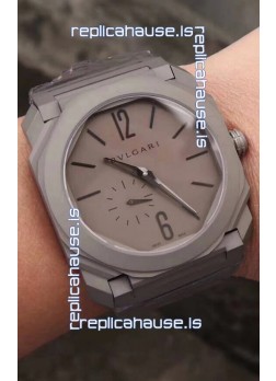 Bvlgari Octo Finissmo Edition 1:1 Mirror Replica Sandblasted Ceramic Casing and Strap 