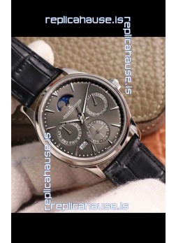 Jaeger LeCoultre Master Ultra-Thin Perpetual Calendar Grey Dial Swiss Replica Watch 