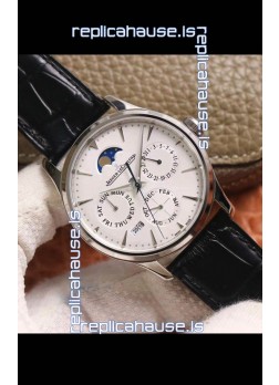 Jaeger LeCoultre Master Ultra-Thin Perpetual Calendar White Dial Swiss Replica Watch 