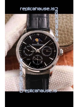 Jaeger LeCoultre Master Ultra-Thin Perpetual Calendar Black Dial Swiss Replica Watch 