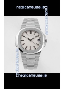 Patek Philippe Nautilus 5711/1A-011 1:1 Mirror Swiss Replica Watch in White Dial 904L Steel 