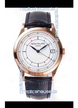 Patek Philippe Calatrava 5296 Sector Dial 1:1 Mirror Swiss Replica Watch Rose Gold Casing