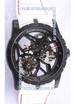 Roger Dubuis Excalibur Spider Flying Tourbillon Skeleton Carbon Casing 1:1 Mirror Swiss Watch