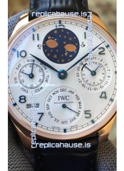 IWC Portuguese Perpetual Calendar Rose Gold Swiss Replica Watch REF. IW503405